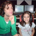 Pop Star Mika with Chris’s daughter Lisa during recording sessions for his first Album